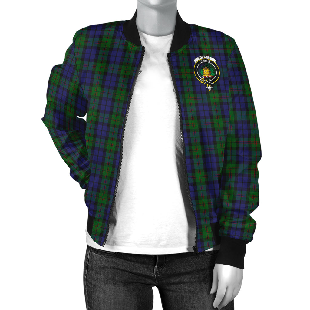 Dundas Tartan Bomber Jacket with Family Crest - Tartan Vibes Clothing