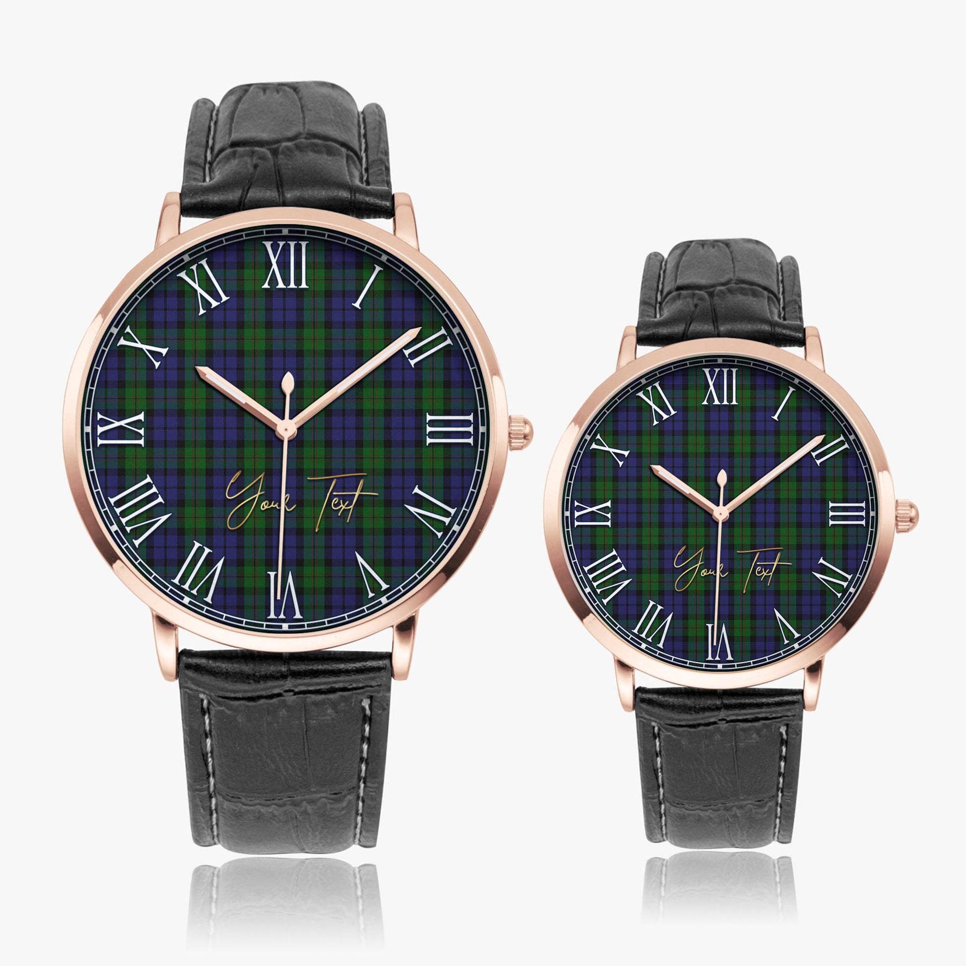 Dundas Tartan Personalized Your Text Leather Trap Quartz Watch - Tartan Vibes Clothing