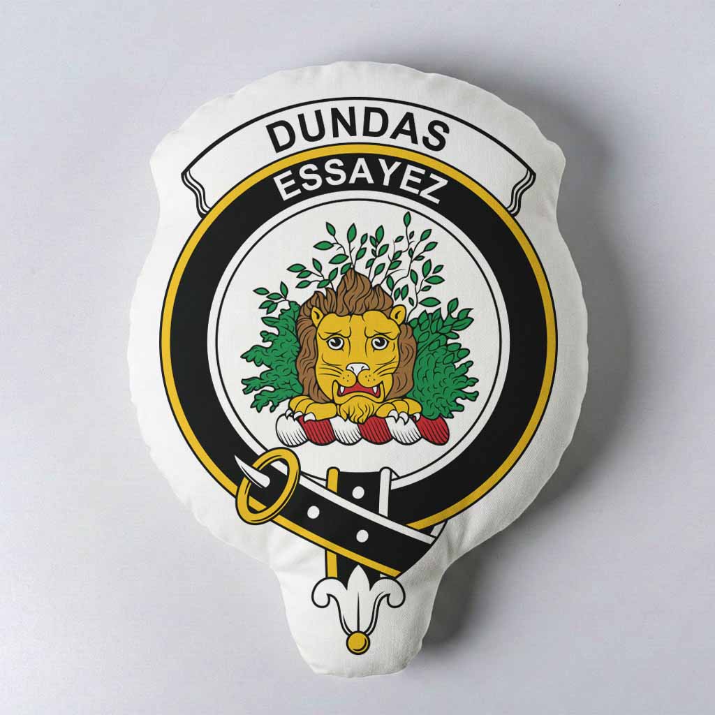 Dundas Clan Crest Shaped Throw Pillow, Scottish Clan Badge Decorative Pillow
