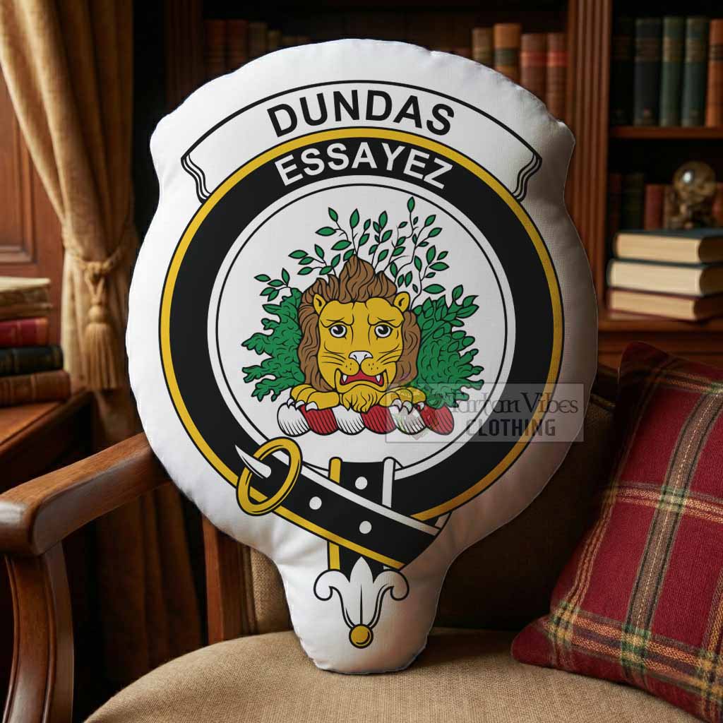 Dundas Clan Crest Shaped Throw Pillow, Scottish Clan Badge Decorative Pillow