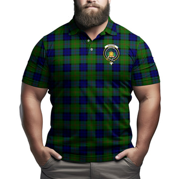 Dundas Modern Tartan Men's Polo Shirt with Family Crest