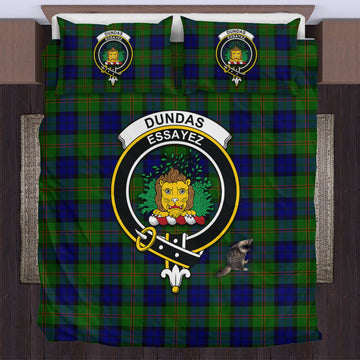 Dundas Modern Tartan Bedding Set with Family Crest