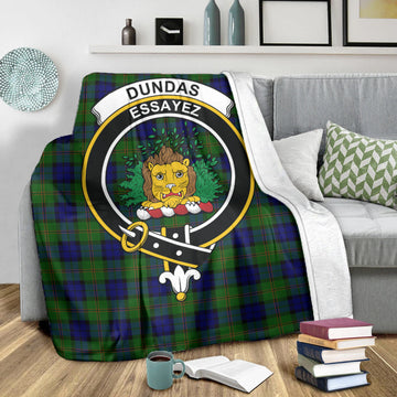 Dundas Modern Tartan Blanket with Family Crest