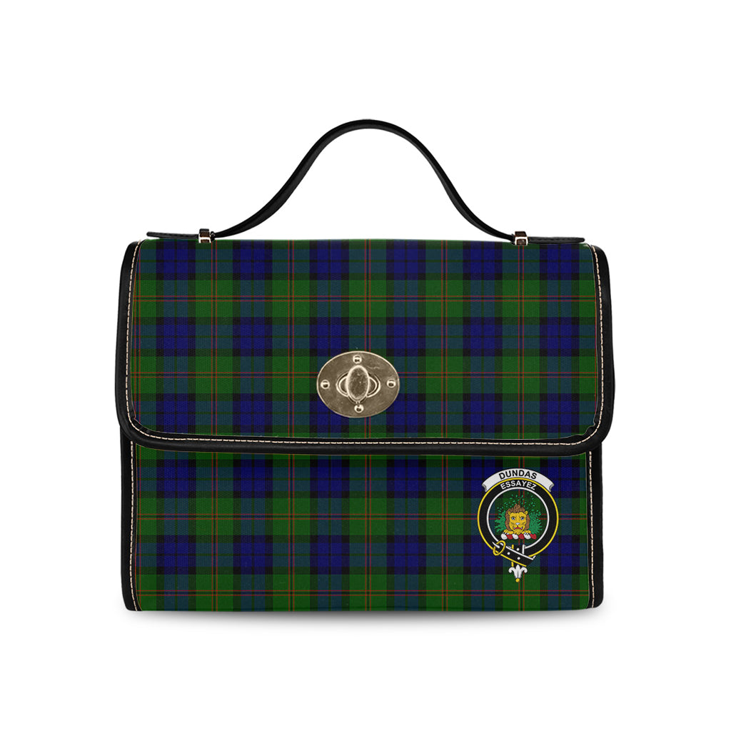 dundas-modern-tartan-leather-strap-waterproof-canvas-bag-with-family-crest