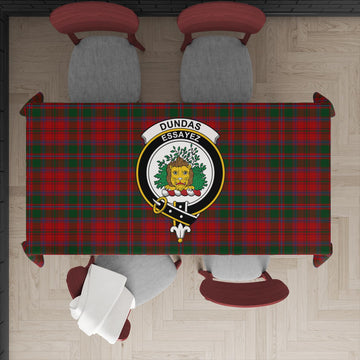 Dundas Red Tatan Tablecloth with Family Crest
