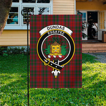 Dundas Red Tartan Flag with Family Crest