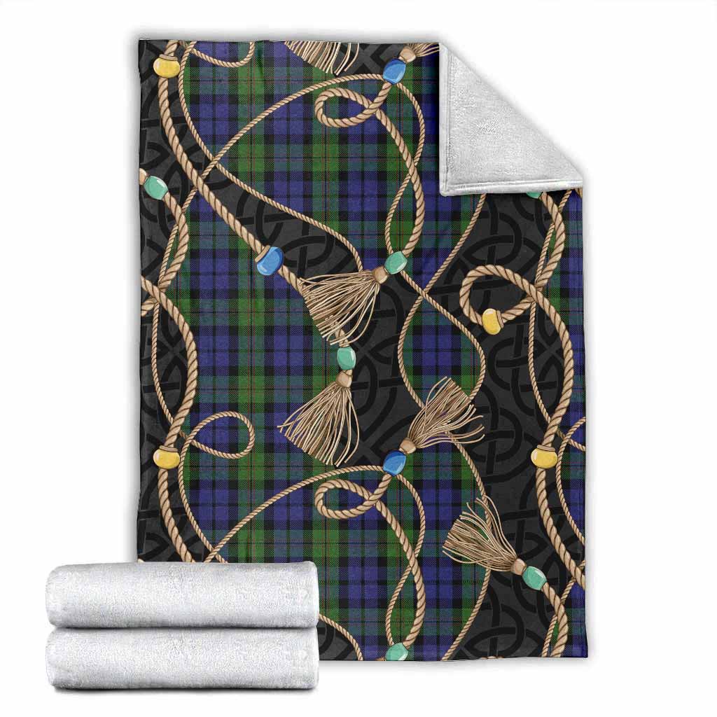 Dundas Scottish Tartan Twisted Ropes Stylized Blanket X-Large 59 x 79 inches 150 x 200 cm - Tartan Vibes Clothing
