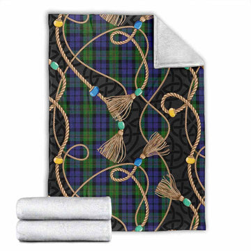 Dundas Scottish Tartan Twisted Ropes Stylized Blanket X-Large 59 x 79 inches 150 x 200 cm - Tartan Vibes Clothing