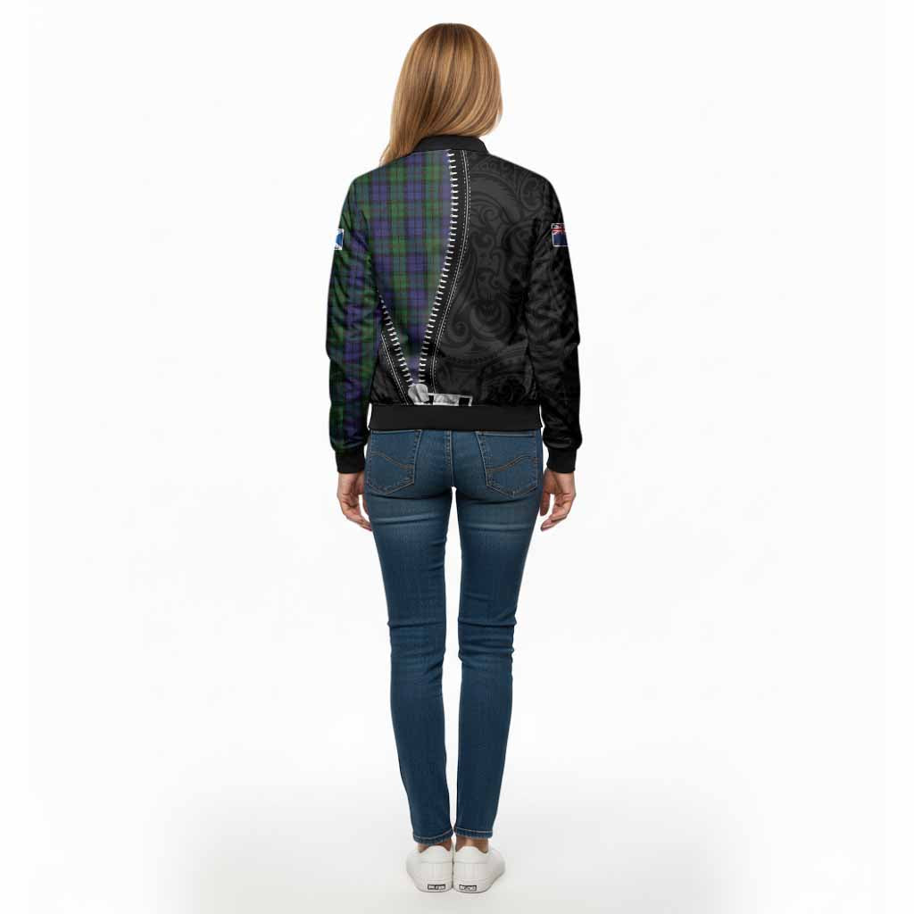 Dundas Tartan Bomber Jacket New Zealand Pattern Unique Zipper Stylized