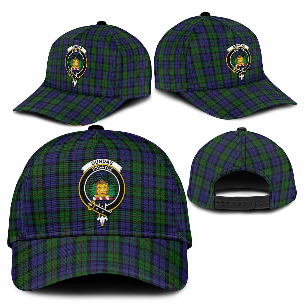 Dundas Tartan Classic Cap with Family Crest