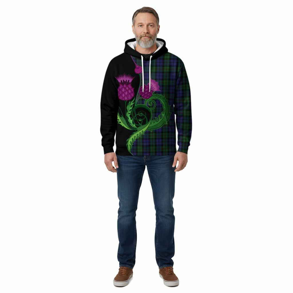 Dundas Tartan Cotton Hoodie Traditional Scottish Thistle