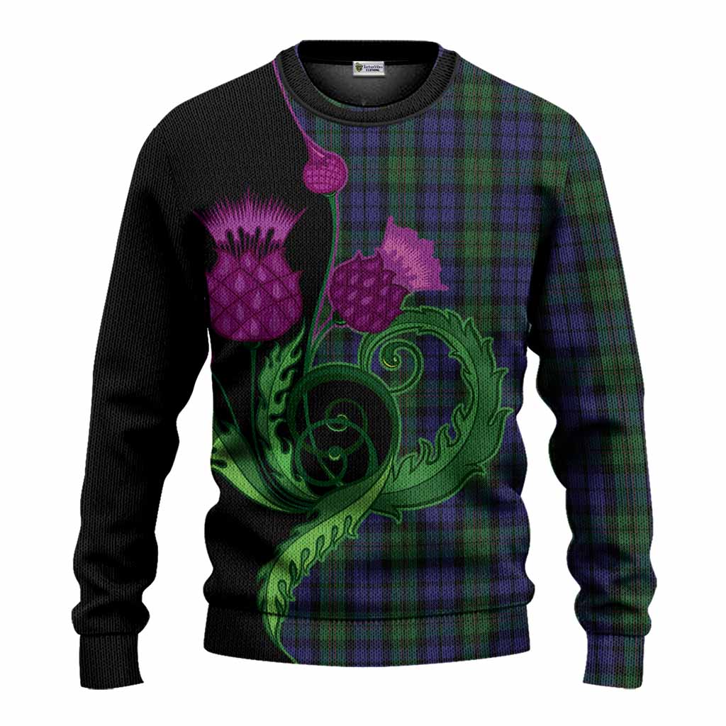 Dundas Tartan Knitted Sweater Traditional Scottish Thistle