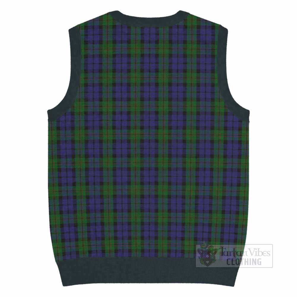 Dundas Tartan Knitted V-Neck Vest with Family Crest - Tartan Vibes Clothing