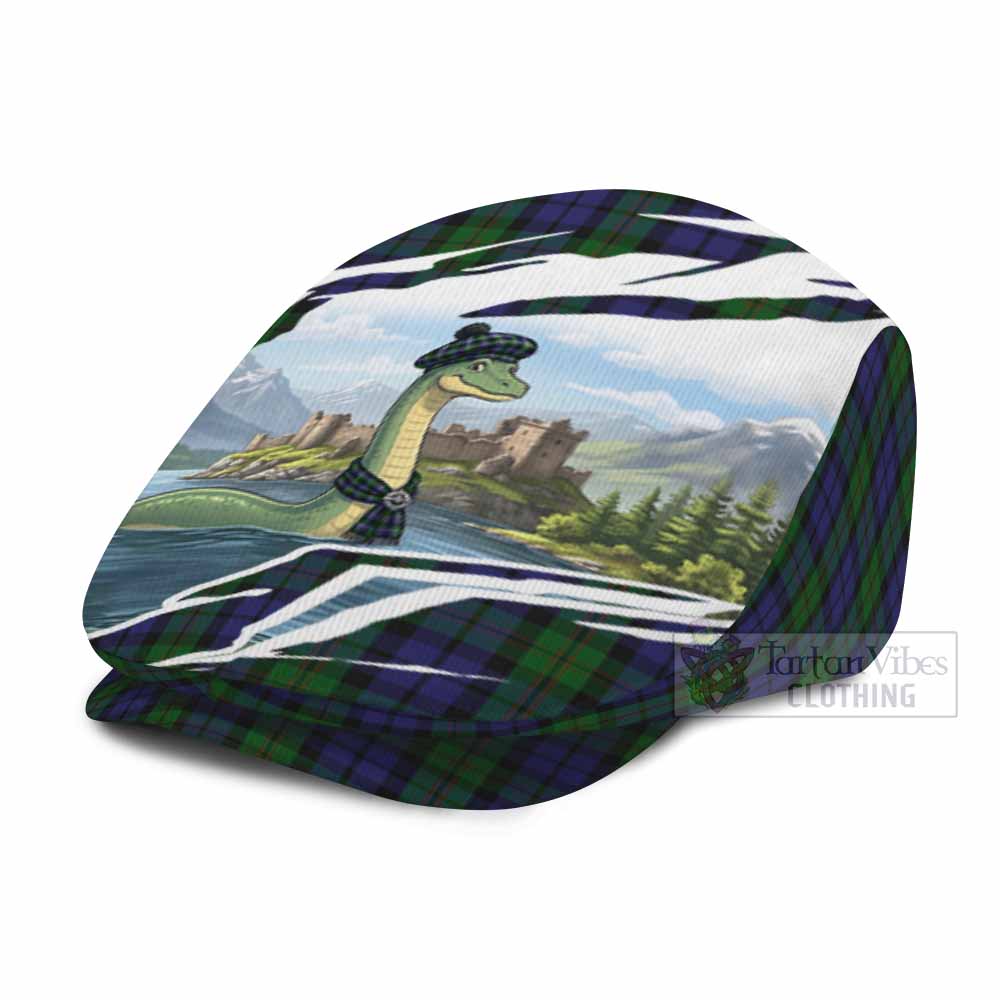 Dundas Tartan Loch Ness Monster Scottish Heritage Art Flat Cap, Jeff Cap