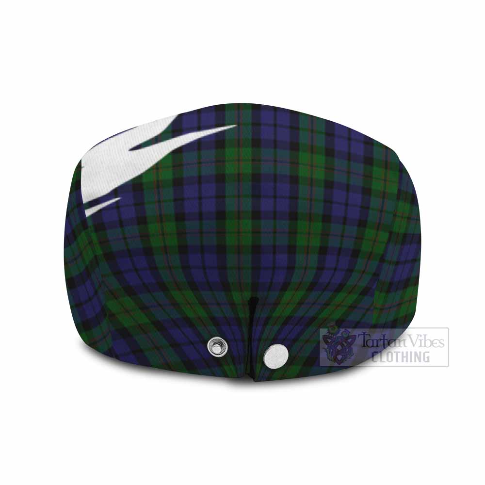 Dundas Tartan Loch Ness Monster Scottish Heritage Art Flat Cap, Jeff Cap