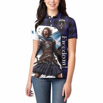 Tartan Vibes Clothing Dunlop Crest Tartan Women's Polo Shirt Inspired by the Freedom of Scottish Warrior
