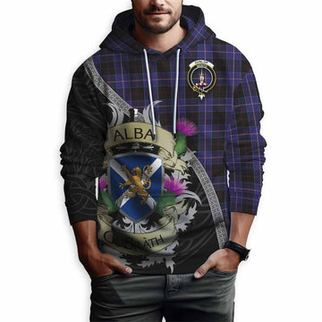 Dunlop Tartan Family Crest Hoodie Lion Rampant Royal Thistle Shield Celtic Inspired