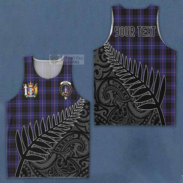 Tartan Vibes Clothing Dunlop Crest Tartan Men's Tank Top with New Zealand Silver Fern Half Style