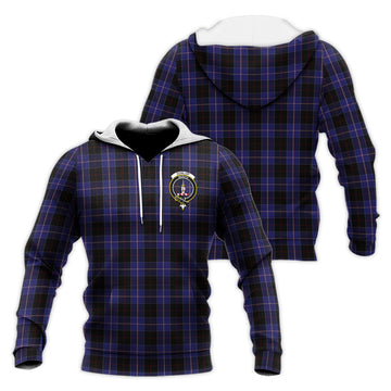 Dunlop Tartan Knitted Hoodie with Family Crest
