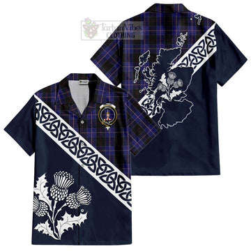 Dunlop Tartan Hawaiian Shirt Featuring Thistle and Scotland Map