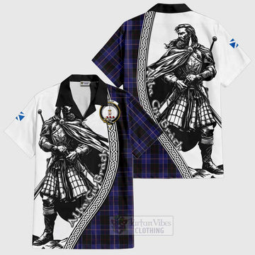 Dunlop Tartan Clan Crest Hawaiian Shirt with Highlander Warrior Celtic Style