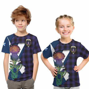 Dunlop Tartan Family Crest Kid T-Shirt Scottish Thistle Celtic Inspired
