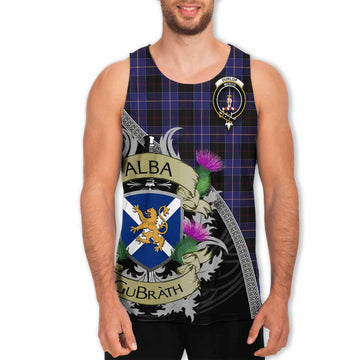 Dunlop Tartan Family Crest Men's Tank Top Lion Rampant Royal Thistle Shield Celtic Inspired