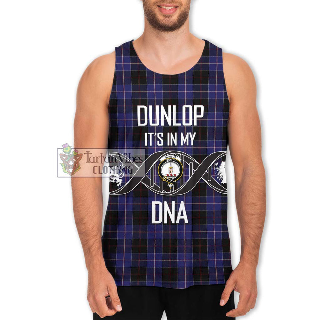 Dunlop Tartan Men's Tank Top with Family Crest DNA In Me Style Men - Tartanvibesclothing Shop