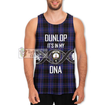 Dunlop Tartan Men's Tank Top with Family Crest DNA In Me Style Men - Tartanvibesclothing Shop