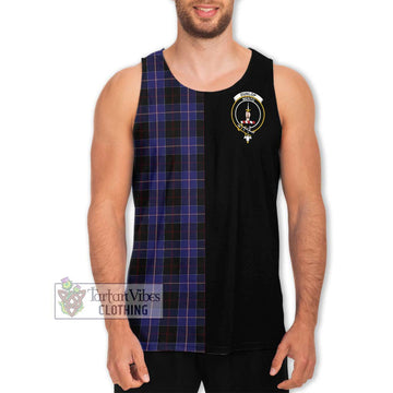 Dunlop Tartan Men's Tank Top with Family Crest and Half Of Me Style Men - Tartanvibesclothing Shop