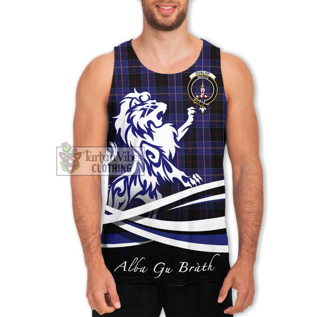 Dunlop Tartan Men's Tank Top with Alba Gu Brath Regal Lion Emblem Men - Tartanvibesclothing Shop