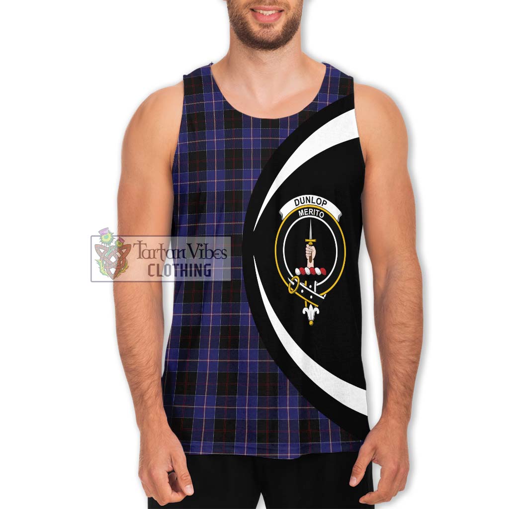 Dunlop Tartan Men's Tank Top with Family Crest Circle Style Men - Tartan Vibes Clothing
