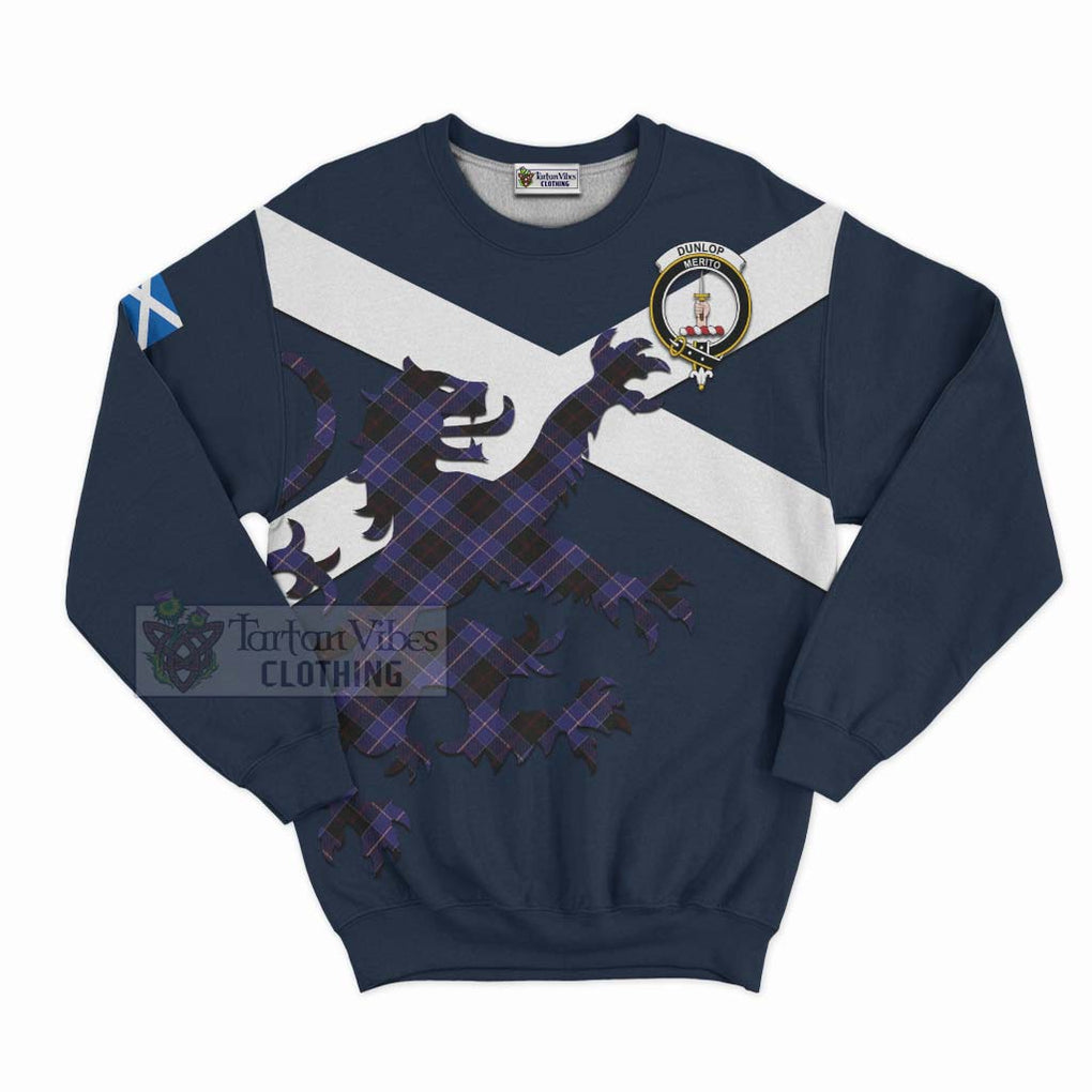 Tartan Vibes Clothing Dunlop Tartan Lion Rampant Sweatshirt – Proudly Display Your Heritage with Alba Gu Brath and Clan Name
