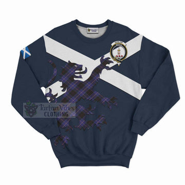 Tartan Vibes Clothing Dunlop Tartan Lion Rampant Sweatshirt – Proudly Display Your Heritage with Alba Gu Brath and Clan Name