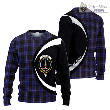 Dunlop Tartan Ugly Sweater with Family Crest Circle Style