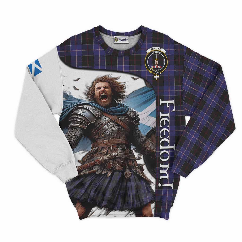 Tartan Vibes Clothing Dunlop Crest Tartan Sweatshirt Inspired by the Freedom of Scottish Warrior
