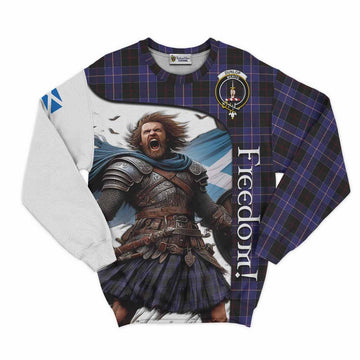 Tartan Vibes Clothing Dunlop Crest Tartan Sweatshirt Inspired by the Freedom of Scottish Warrior