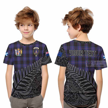 Dunlop Crest Tartan Kid T-Shirt with New Zealand Silver Fern Half Style