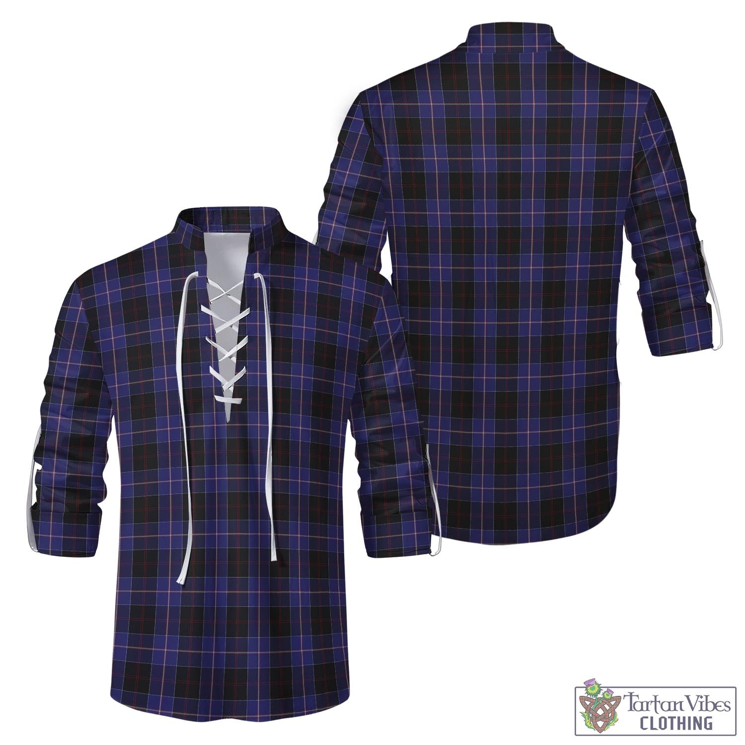 Tartan Vibes Clothing Dunlop Tartan Men's Scottish Traditional Jacobite Ghillie Kilt Shirt