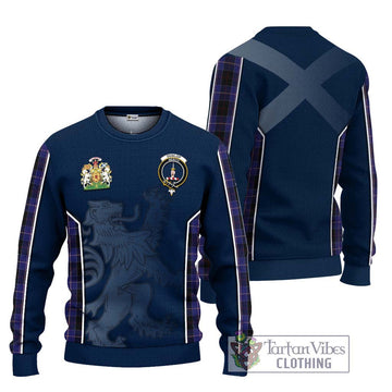 Dunlop Tartan Ugly Sweater with Family Crest and Lion Rampant Vibes Sport Style