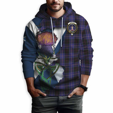 Dunlop Tartan Family Crest Hoodie Scottish Thistle Celtic Inspired
