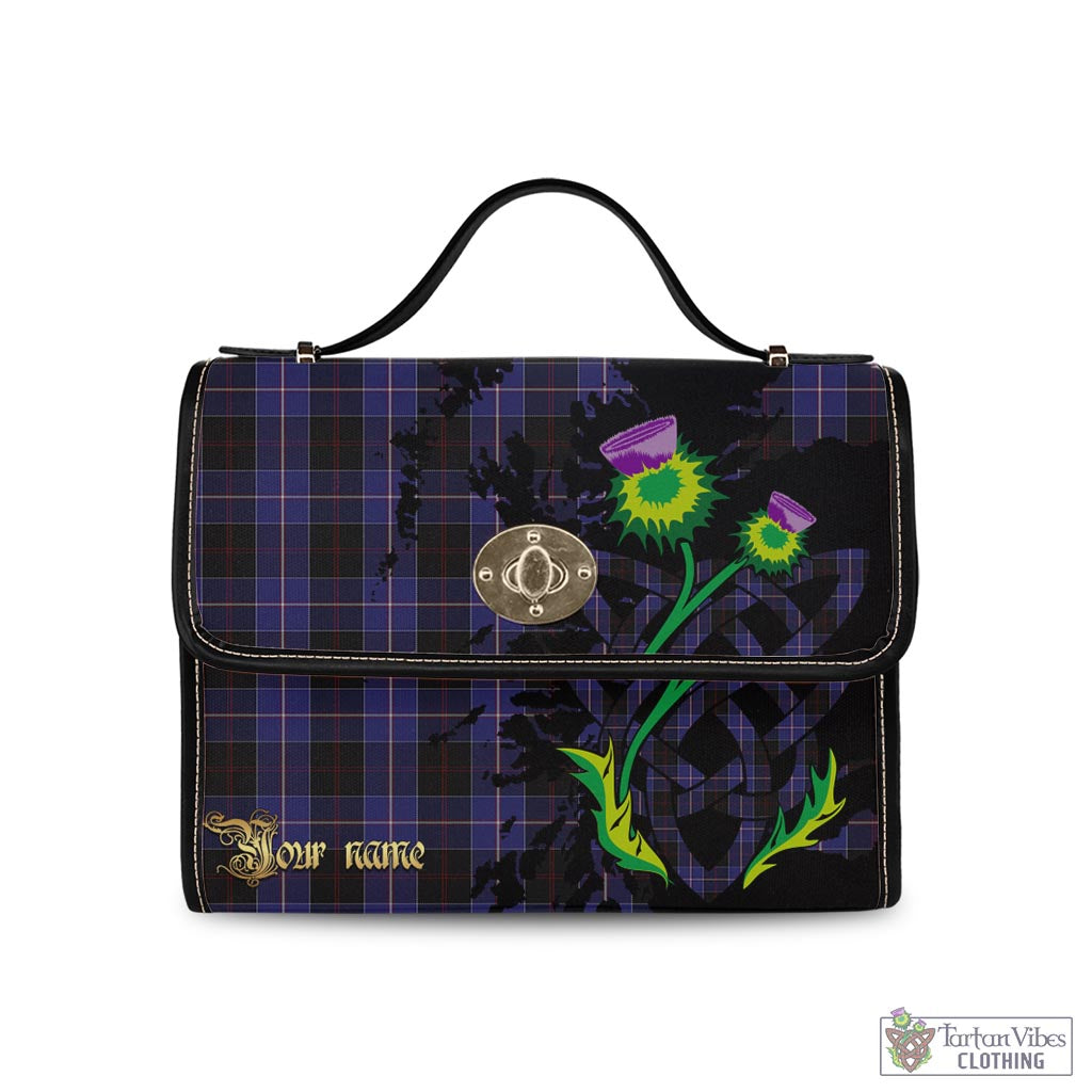 Tartan Vibes Clothing Dunlop Tartan Waterproof Canvas Bag with Scotland Map and Thistle Celtic Accents