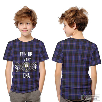 Dunlop Tartan Kid T-Shirt with Family Crest DNA In Me Style Youth XL Size14 - Tartanvibesclothing Shop