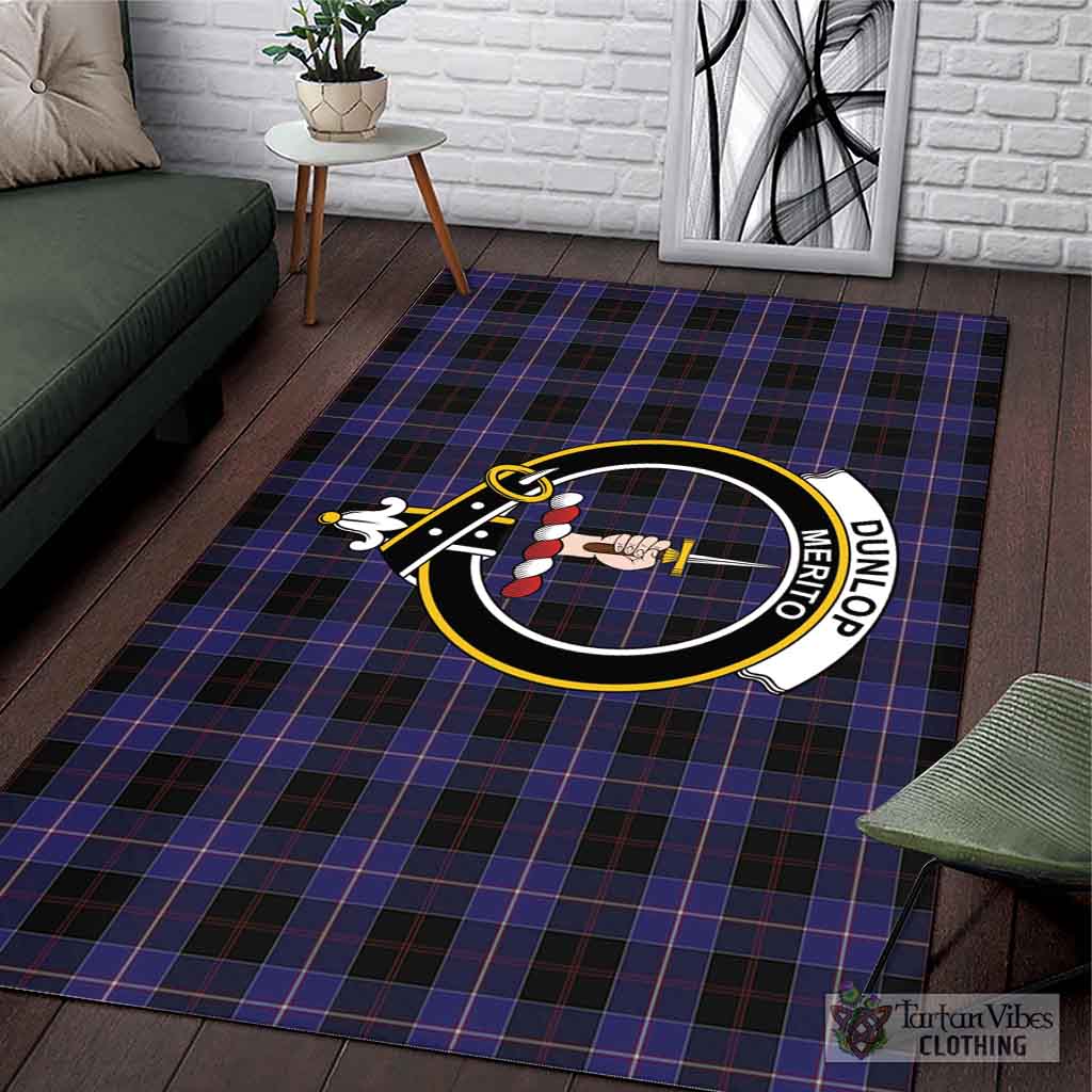 Tartan Vibes Clothing Dunlop Tartan Area Rug with Family Crest