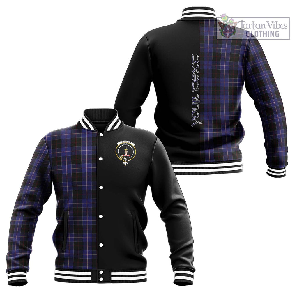 Dunlop Tartan Baseball Jacket with Family Crest and Half Of Me Style Unisex - Tartanvibesclothing Shop