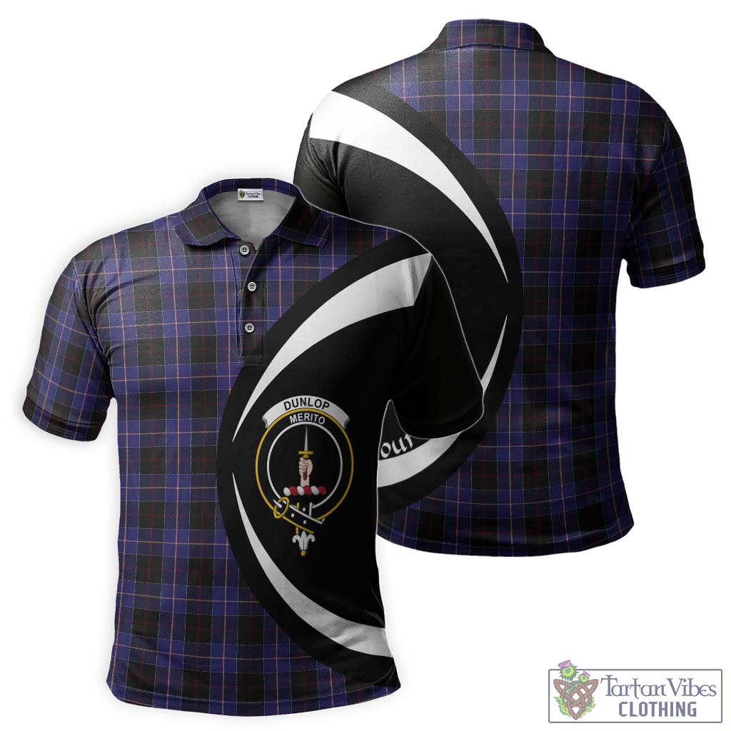 Dunlop Tartan Men's Polo Shirt with Family Crest Circle Style Kid - Tartan Vibes Clothing