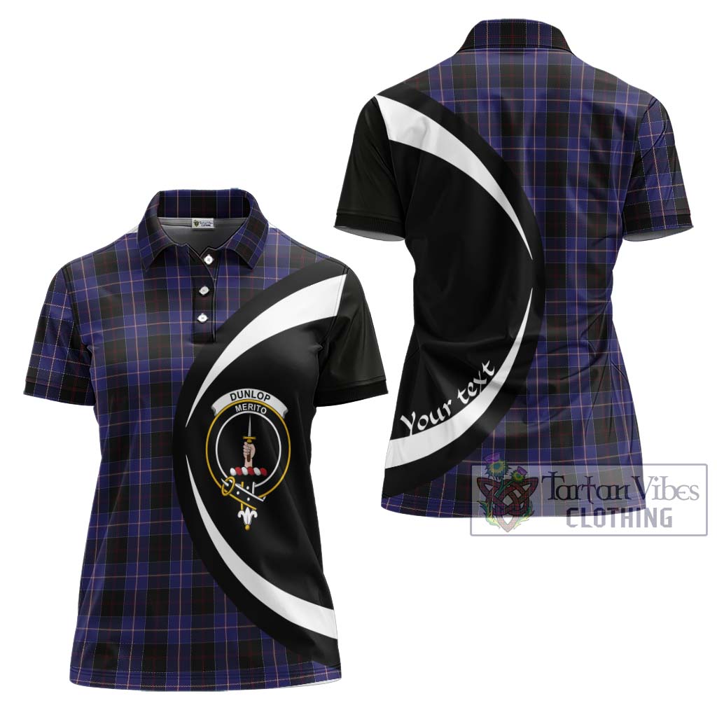 Dunlop Tartan Women's Polo Shirt with Family Crest Circle Style Women - Tartan Vibes Clothing