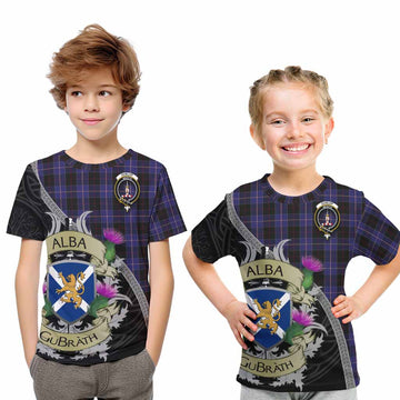 Dunlop Tartan Family Crest Kid T-Shirt Lion Rampant Royal Thistle Shield Celtic Inspired