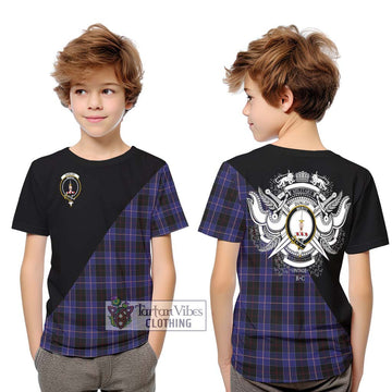 Dunlop Tartan Kid T-Shirt with Family Crest and Military Logo Style Youth XL Size14 - Tartanvibesclothing Shop