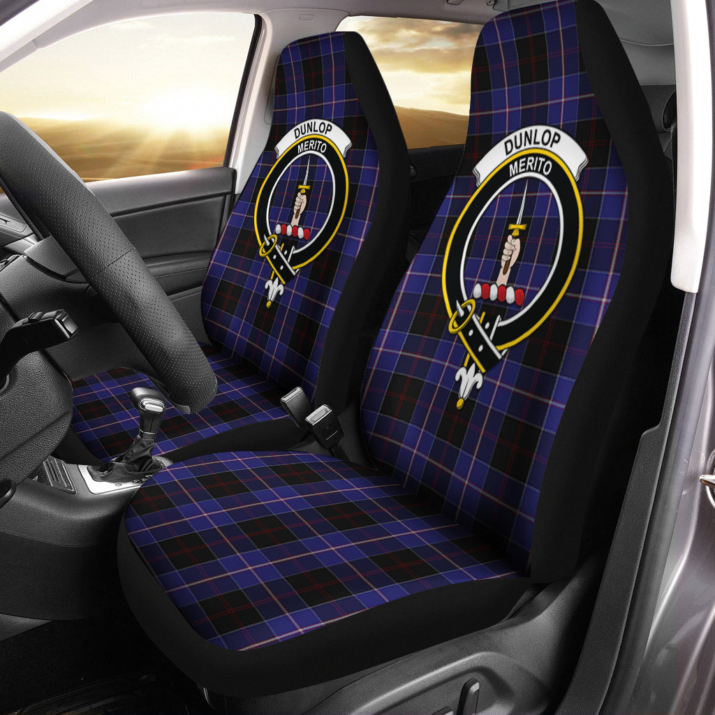 Dunlop Tartan Car Seat Cover with Family Crest One Size - Tartanvibesclothing